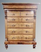 A Victorian mahogany six drawer Scotch chest,