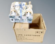 Two Spar Luxetique white jasmine gift sets.