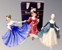 Three Royal Doulton figures, 1993 Figure of the Year Patricia HN3365,