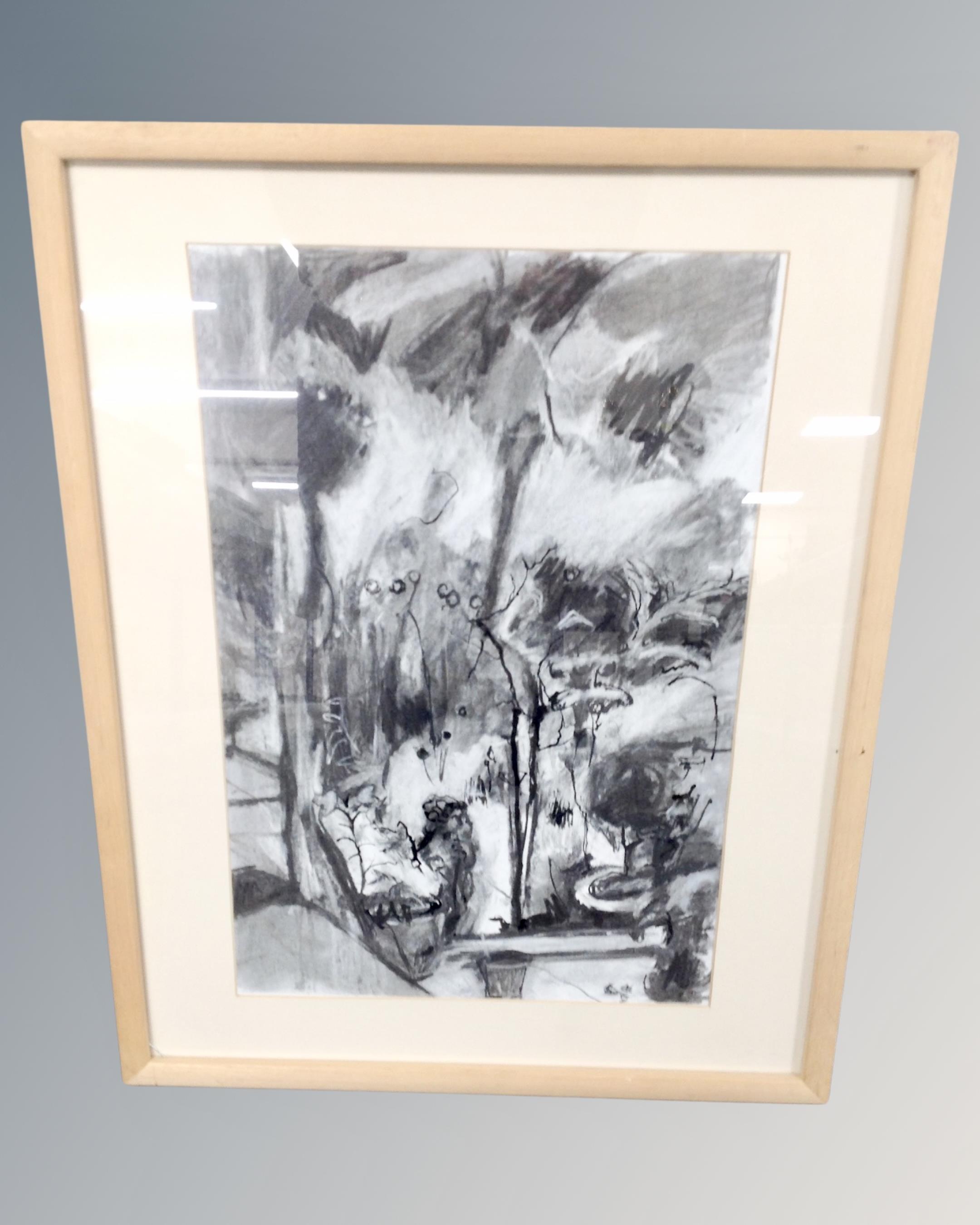 Decia Morris : Abstract charcoal study, 36cm by 54cm.