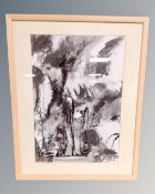 Decia Morris : Abstract charcoal study, 37cm by 54cm.