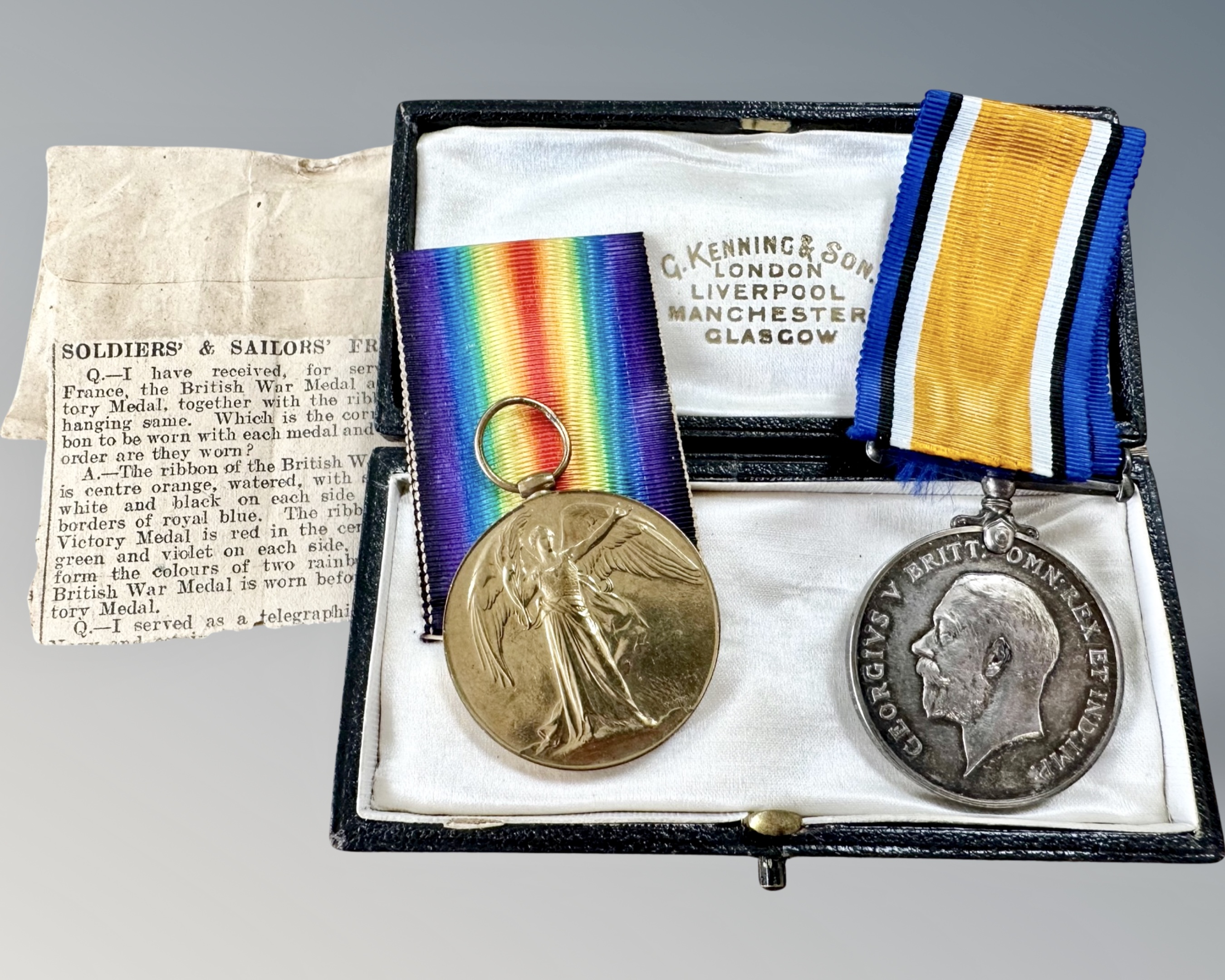 A WWI medal pair comprising British War Medal and Victory Medal named to 2228 Pte. F.