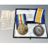 A WWI medal pair comprising British War Medal and Victory Medal named to 2228 Pte. F.
