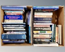 Two boxes of maritime books.