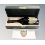 A bottle of Möet Et Chandon Cuvée Dom Pérignon vintage 1992 champagne,
