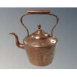 A Victorian copper kettle