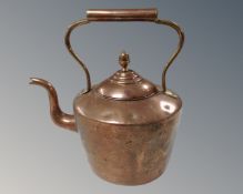 A Victorian copper kettle