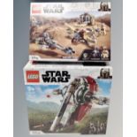 Lego : Two Star Wars sets Boba Fetts Starship 75312 and Trouble on Tatooine 75299,