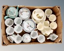 A box containing Japanese export tea ware and a part Grindley tea service.