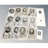 A quantity of antiquarian black and white book plates depicting lords and dukes.