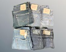 A pair of vintage Levi Strauss 514 blue denim jeans,
