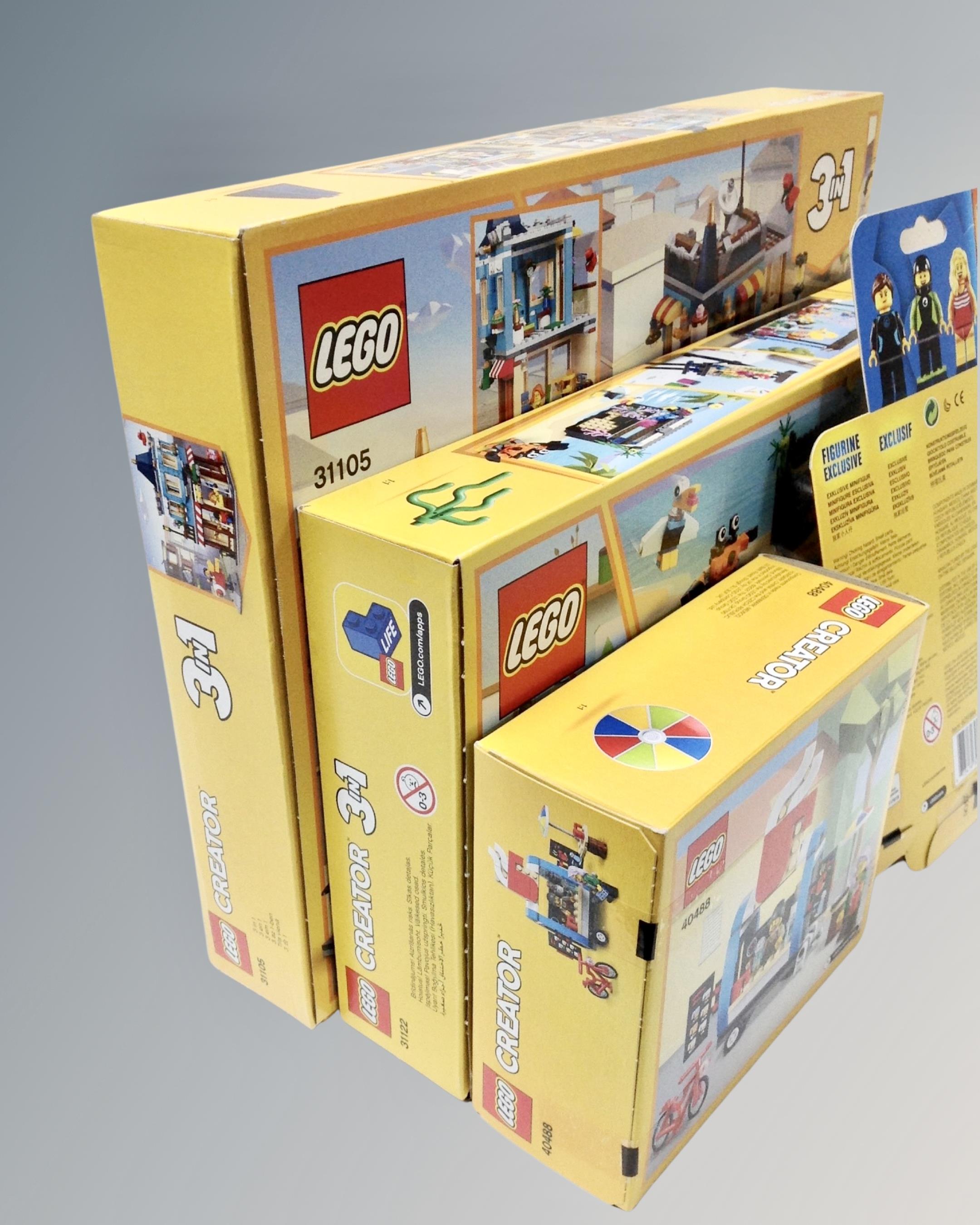 Lego : Three Lego Creator sets, 31005 3 in 1 Shop, 31122 Fish Tank and 40488 Coffee Vendor, - Image 4 of 4