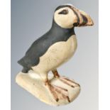 Oisin Kelly RHA (1915 - 1981) : Puffin, slip cast painted pottery, Killkenny studio stamp to base,