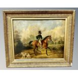 Attributed to William Collins RA (1788-1847) A gentleman on horseback, his dog following,