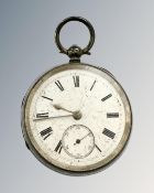 A 19th century silver open faced pocket watch