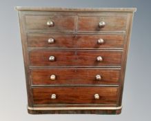 A Victorian mahogany chest of six drawers.