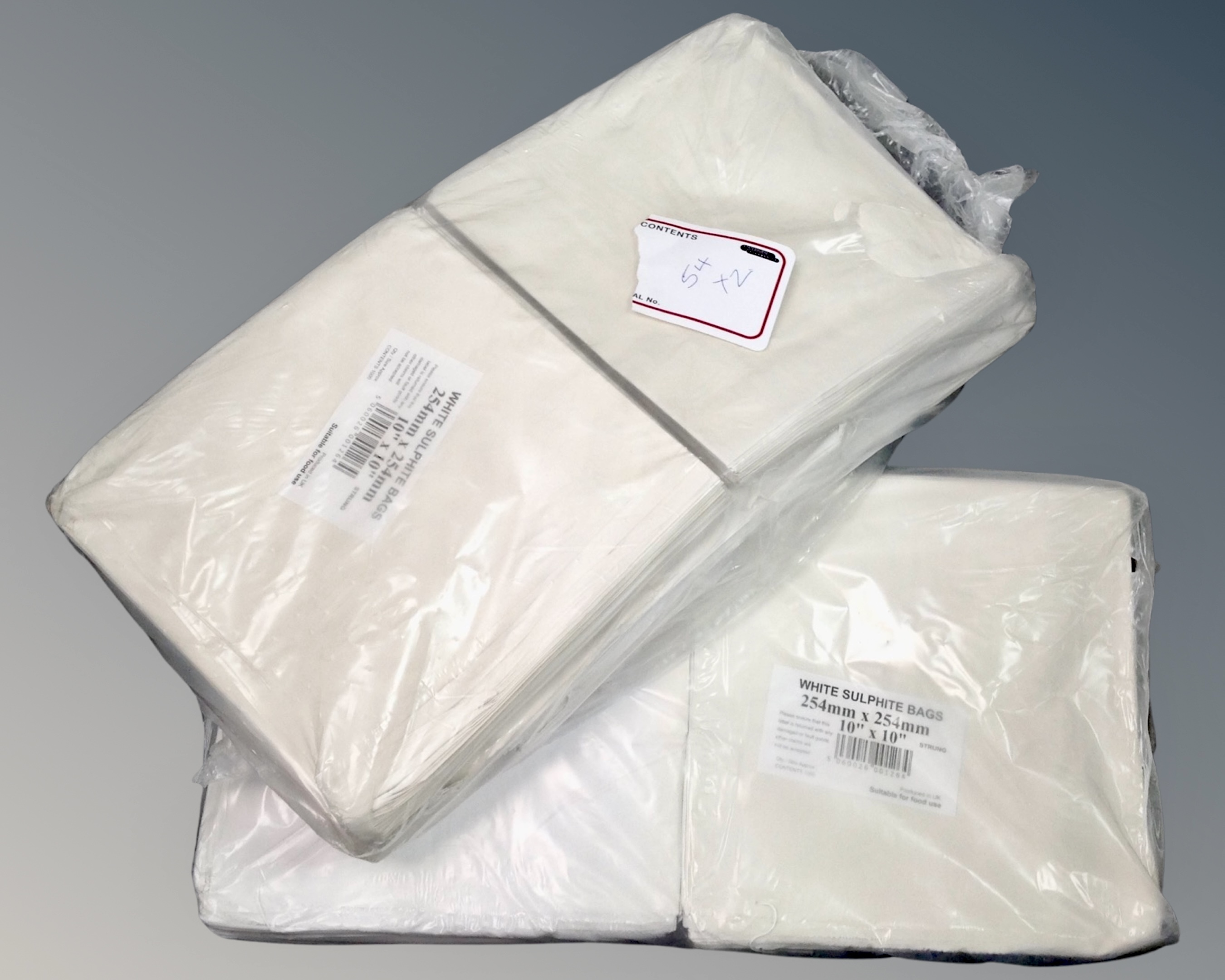 2000 254mm by 254mm white sulphate bags.