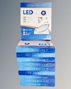 10 round LED ceiling lights, boxed.