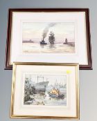 John Manson (20th Century) : Harbour scene, watercolour, 25cm by 18cm,