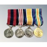 A WWI miniature medal group comprising Distinguished Conduct Medal, Military Medal,