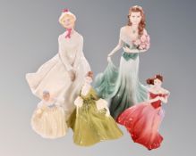 A Royal Doulton figure, Mary HN2374, together with a Coalport Ladies of Fashion Margaret figure,