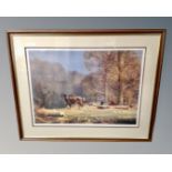 After Frank Wootton : Skidding Logs From the Forest, colour print,