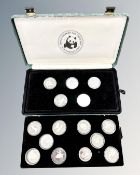 A World Wildlife fund 25th Anniversary coin collection, 25 silver proof coins, cased.