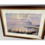 After Ivan Lindsay : Bamburgh Castle, reproduction in colours, 32cm by 49cm,