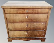 A 19th century Scandinavian mahogany four drawer chest.