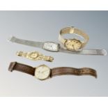 Four various gent's and lady's watches including three Sekonda and one Valtine.