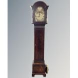 An early 20th century mahogany cased eight-day longcase clock with reproduction brass dial and