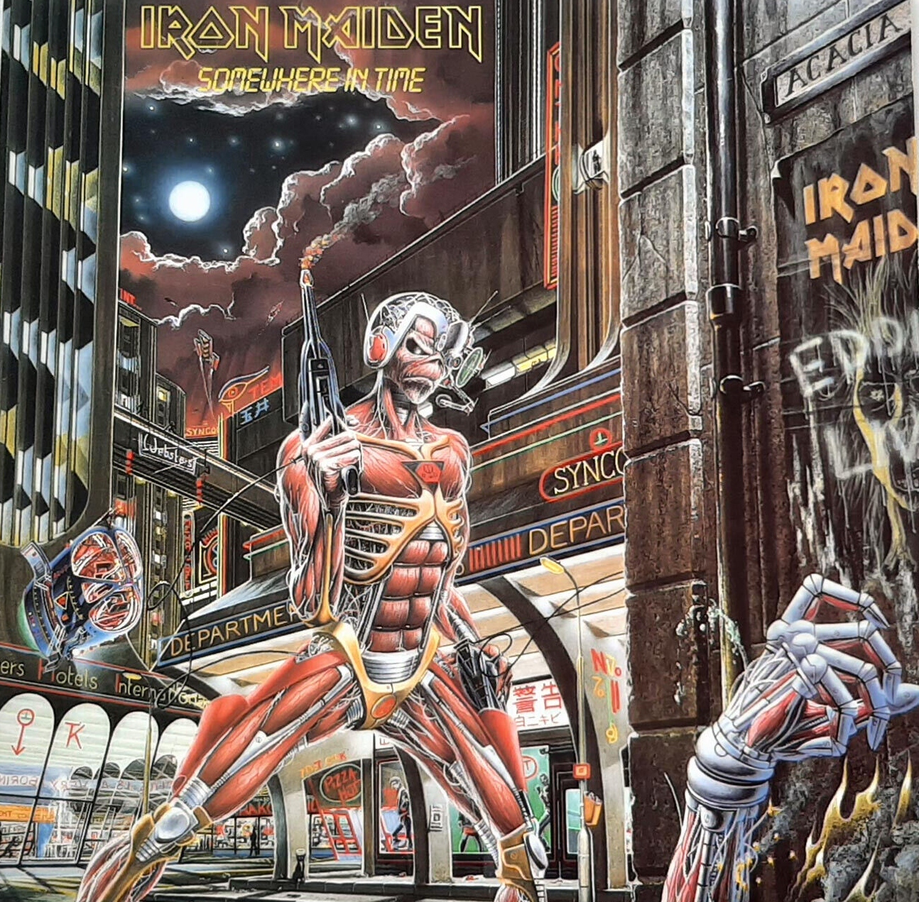 Iron Maiden's 1st issue of 1983's UK LP gatefold "piece of mind" Matrix "Utopia EMA 800", - Image 5 of 8