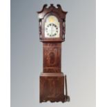 A 19th century mahogany longcase clock with painted dial,