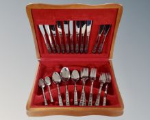 A canteen containing stainless steel cutlery.