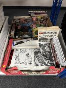 Two boxes containing late 20th century 2000 AD and Judge Dredd comics,