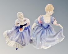 Two Royal Doulton figures, Elizabeth HN2465 and Happy Anniversary HN3097.