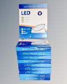 10 round LED ceiling lights, boxed.