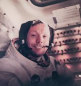 Photos of Neil Armstrong aboard the Apollo 11 lunar module "The Eagle", The Eagle during rendezvous,