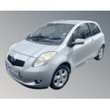 2007 Toyota Yaris T Spirit three-door hatchback, silver, petrol, manual, registration ND07 OVE,