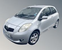 2007 Toyota Yaris T Spirit three-door hatchback, silver, petrol, manual, registration ND07 OVE,