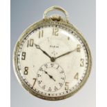 A 14ct gold-filled Elgin National Watch Co slim-cased pocket watch, movement numbered 26,539,365,
