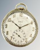 A 14ct gold-filled Elgin National Watch Co slim-cased pocket watch, movement numbered 26,539,365,