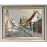 G. W. Hill : Gade i Aroskobing, oil on canvas, signed, 55cm by 74cm, framed.