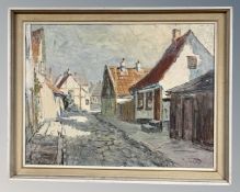 G. W. Hill : Gade i Aroskobing, oil on canvas, signed, 55cm by 74cm, framed.
