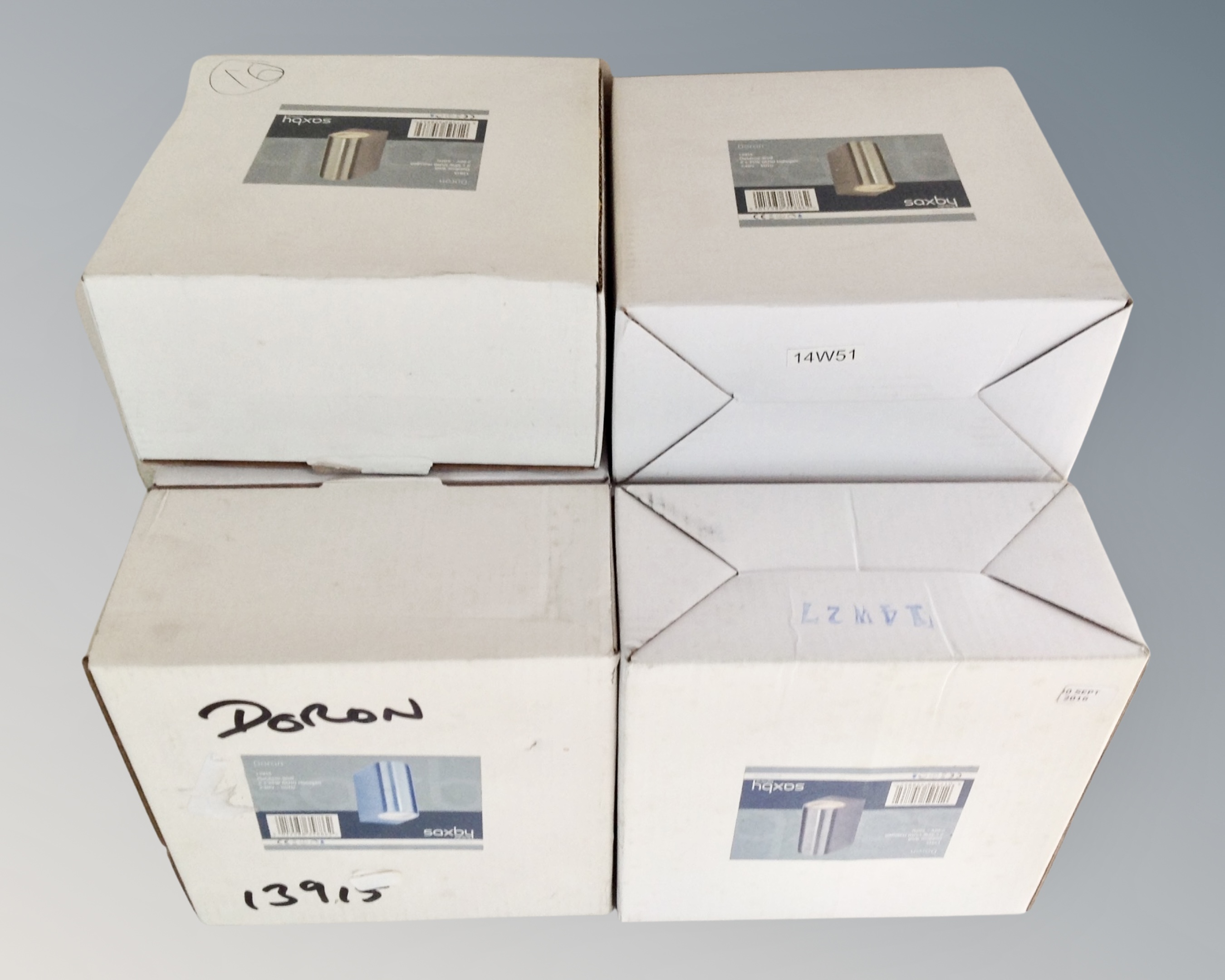 8 Saxby lighting Doron wall lights, boxed.