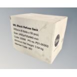 300 90 liter black refuse sacks, boxed.