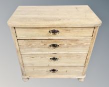 A 19th century Scandinavian pine chest of four drawers.