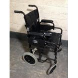 A folding wheel chair with foot rests