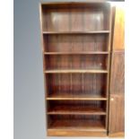 A Scandinavian rosewood open bookcase.