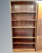 A Scandinavian rosewood open bookcase.